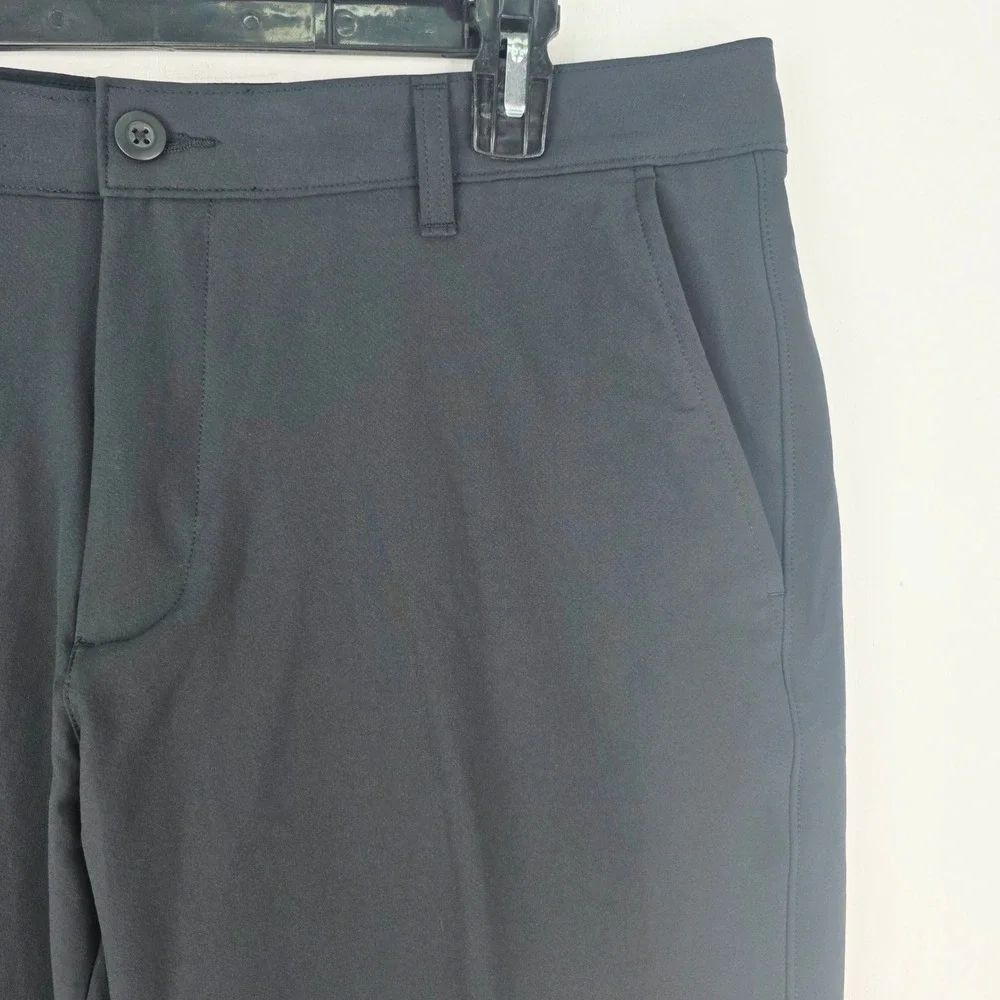 Under Armour Mens Black Golf Pants Flat Front UA Performance Trousers 38x32